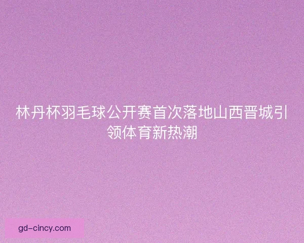 林丹杯羽毛球公开赛首次落地山西晋城引领体育新热潮 林丹杯羽毛球公开赛首次落地山西晋城引领体育新热潮