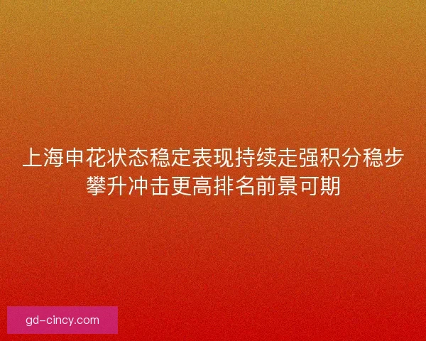 上海申花状态稳定表现持续走强积分稳步攀升冲击更高排名前景可期