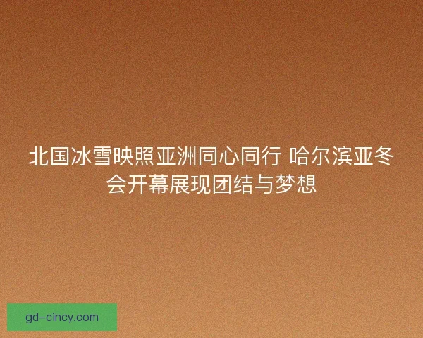 北国冰雪映照亚洲同心同行 哈尔滨亚冬会开幕展现团结与梦想